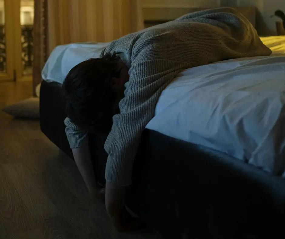 person struggling to sleep